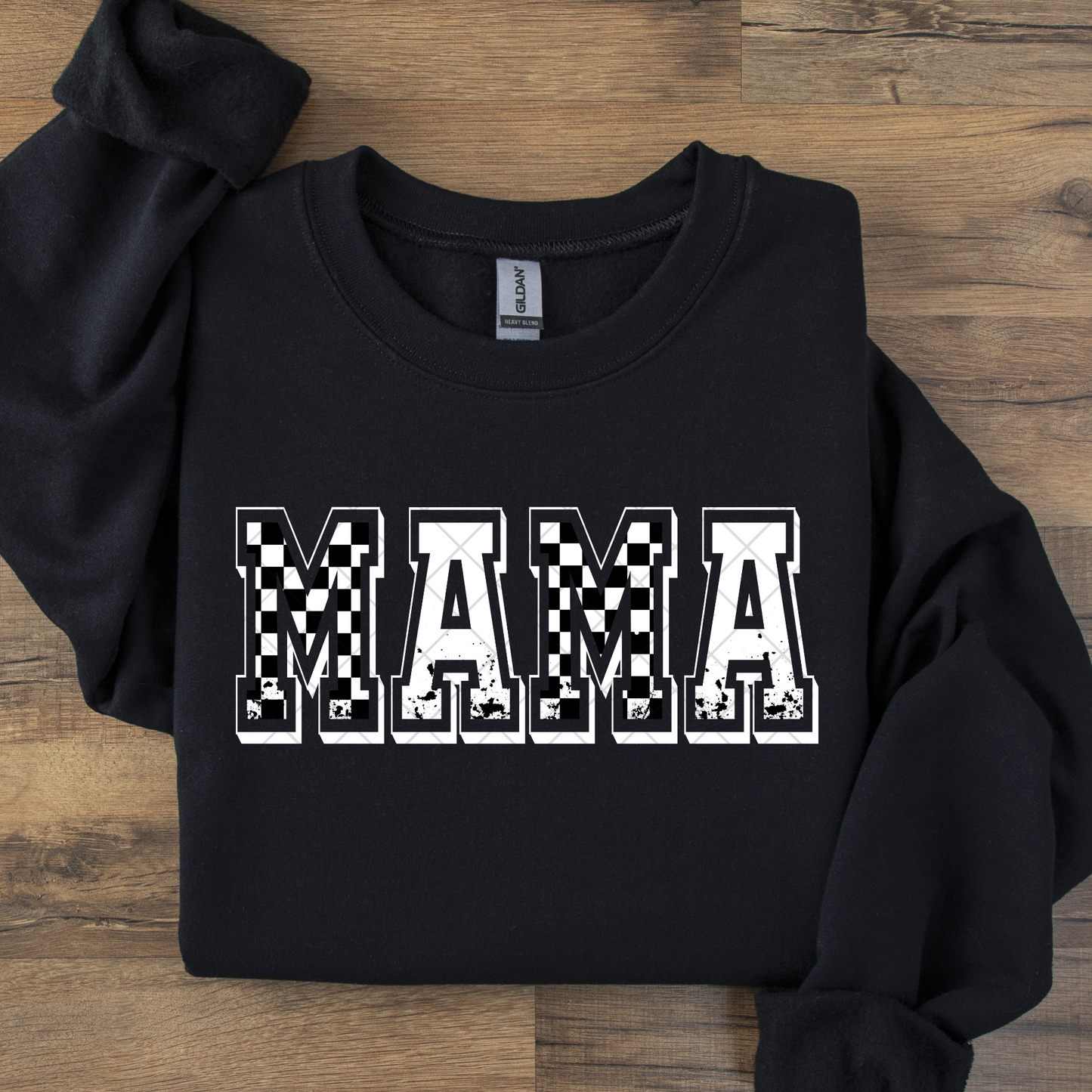 Mama Distressed Checkered DTF Transfer