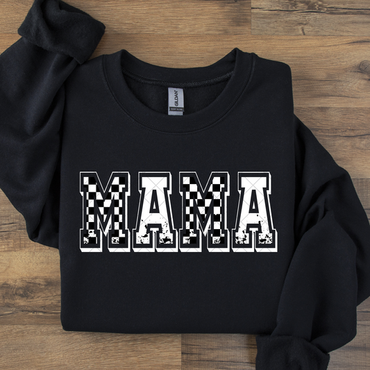 Mama Distressed Checkered DTF Transfer