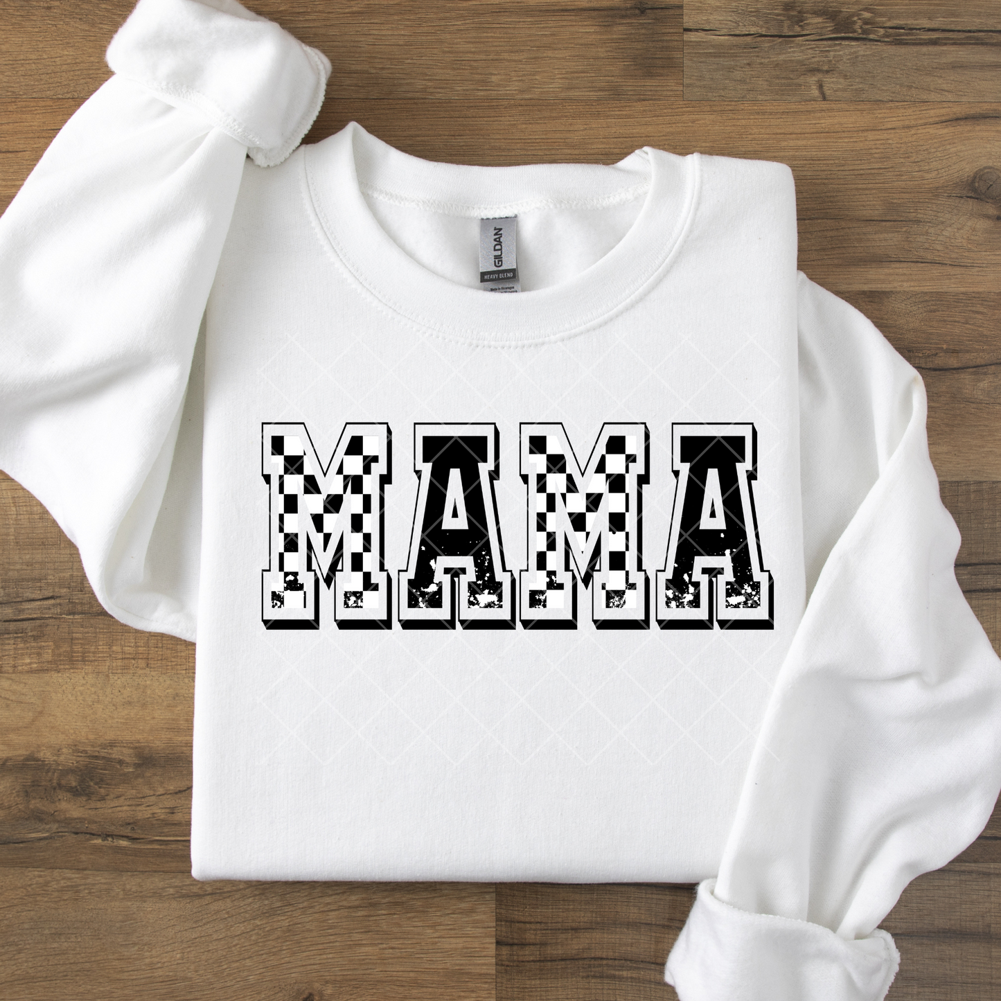 Mama Distressed Checkered DTF Transfer