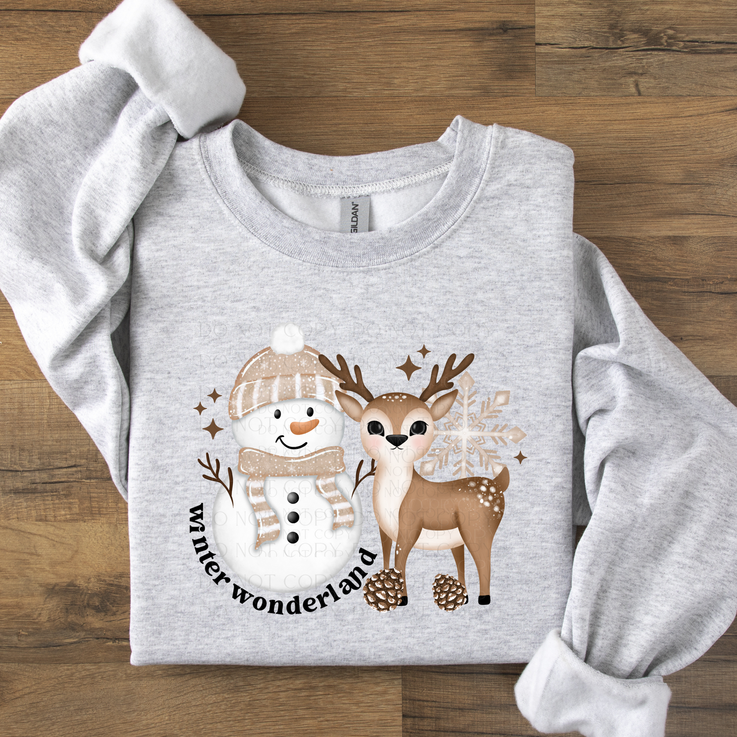 Deer and Snowman Winter Wonderland DTF Transfer