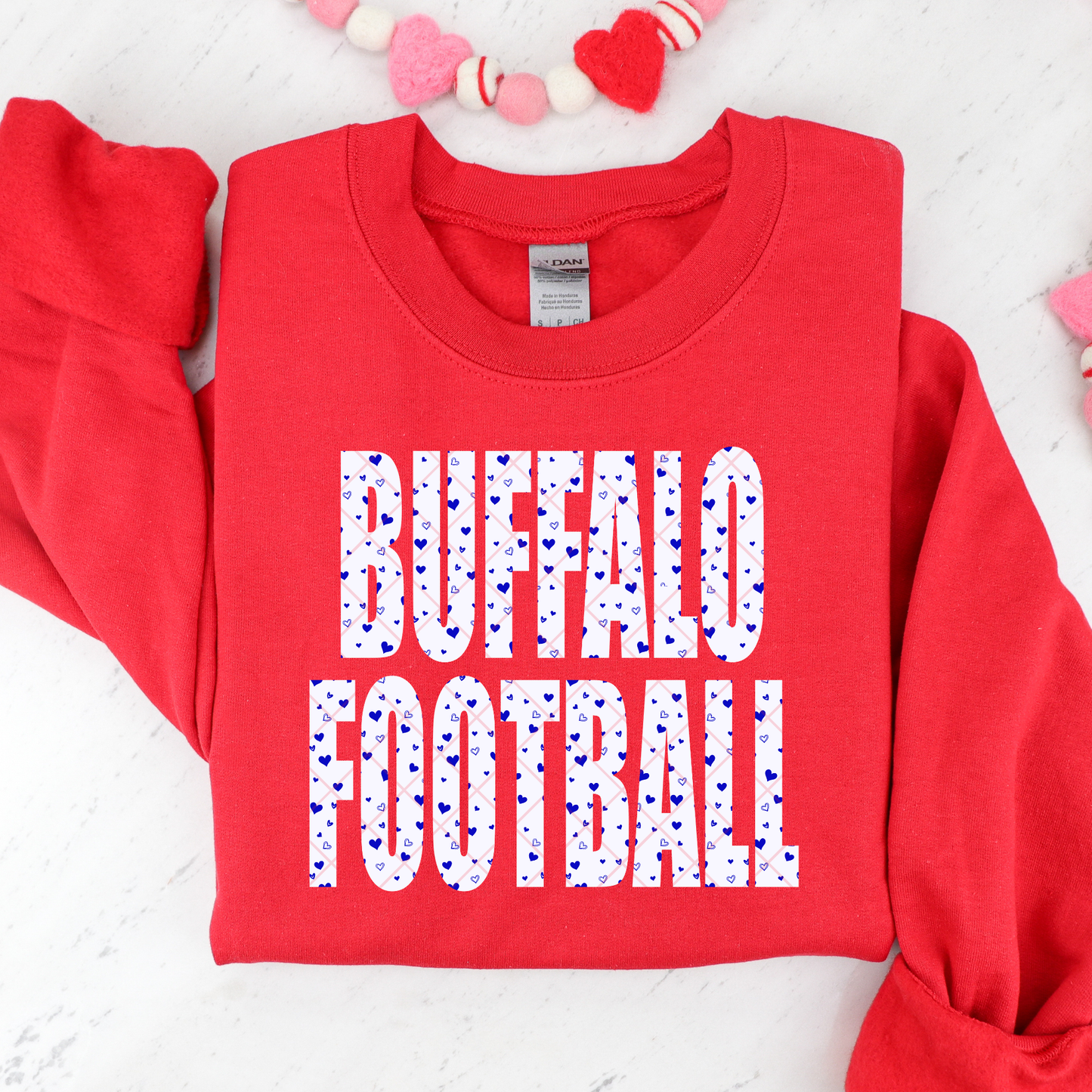 Buffalo Football Hearts DTF Transfer