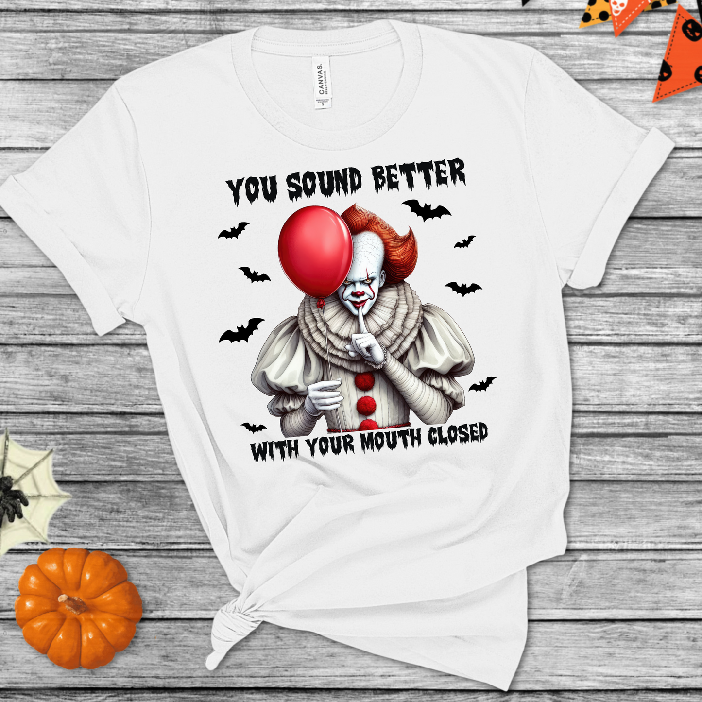 It Horror Movie Character, Balloon, You Sound Better With Your Mouth Closed DTF Transfer