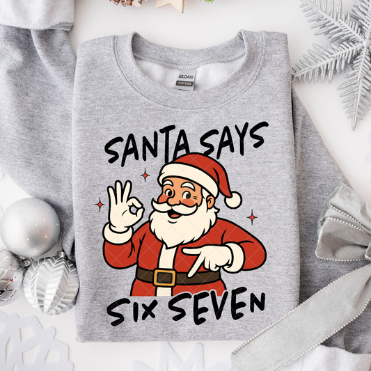 Santa Says Six Seven DTF Transfer