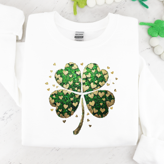 Green and Gold Four Leaf Clover DTF Transfer