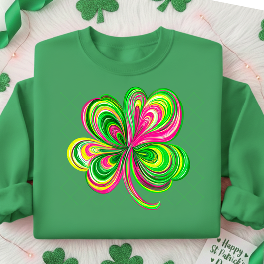 Colorful 4 Leaf Clover DTF Transfer