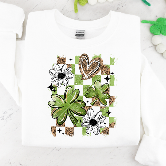 Checkered Shamrock DTF Transfer
