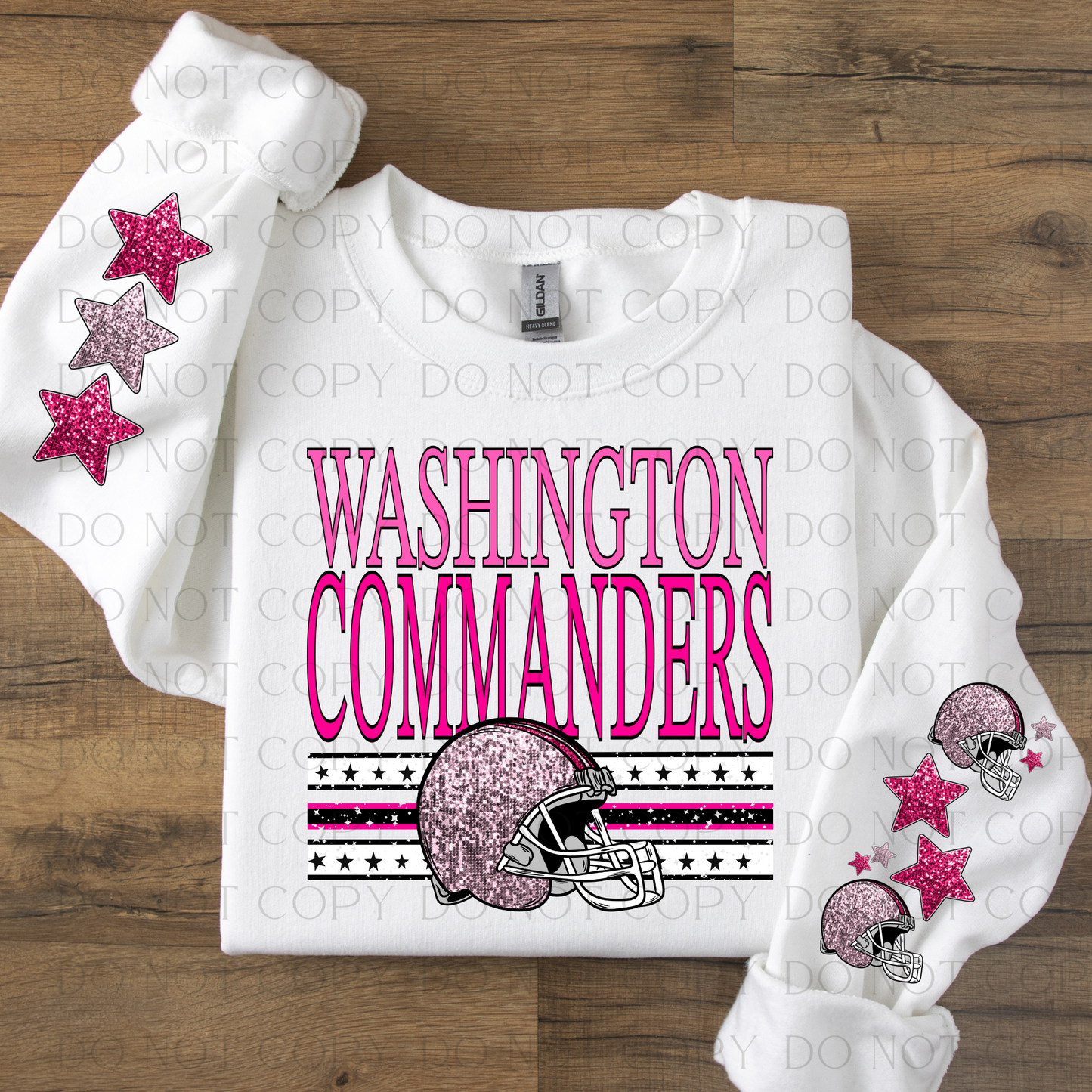 Washington Pink with Two Sleeves Designs Faux Glitter DTF Transfer With Sleeve