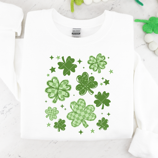 Patterned Shamrocks DTF Transfer
