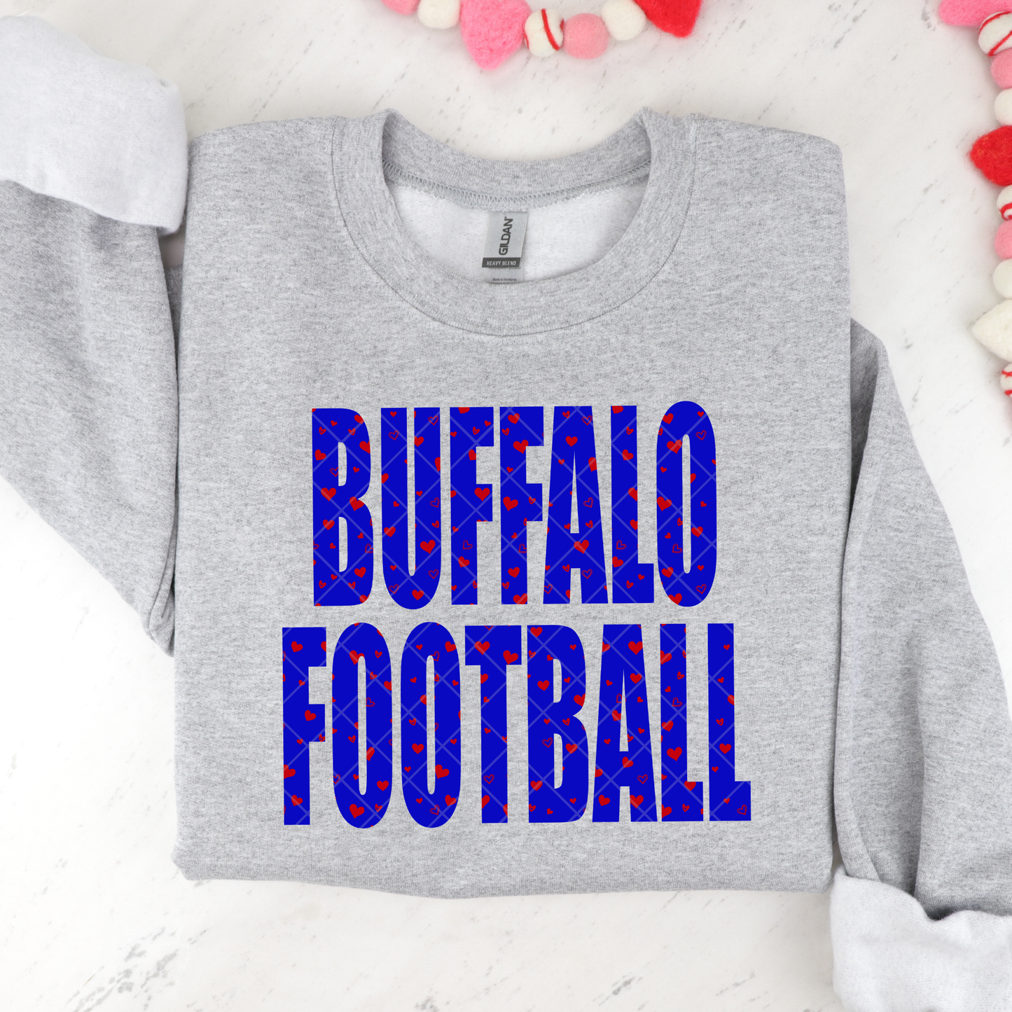 Buffalo Football Hearts DTF Transfer