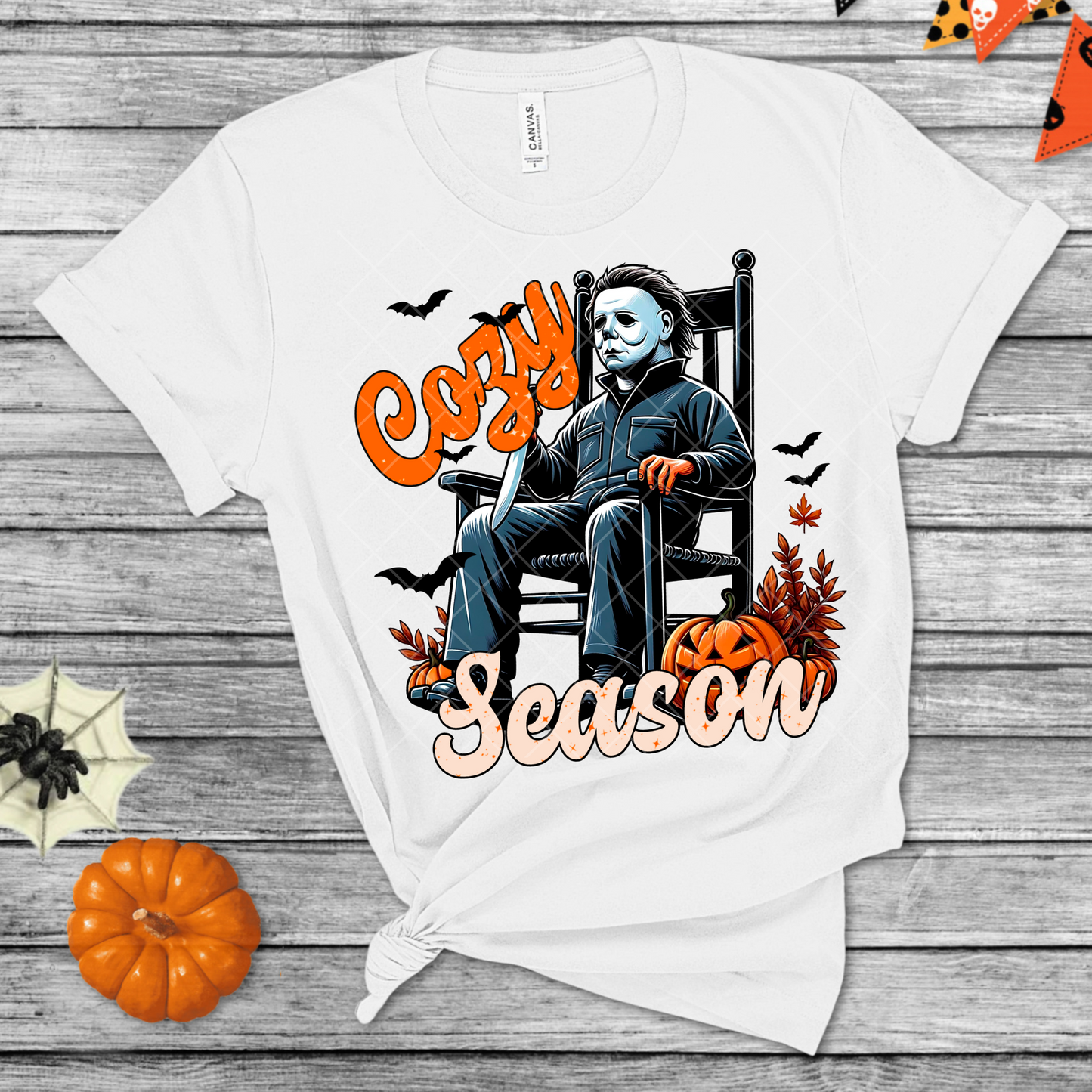 Cozy Season Scary Movie Characters DTF Transfer