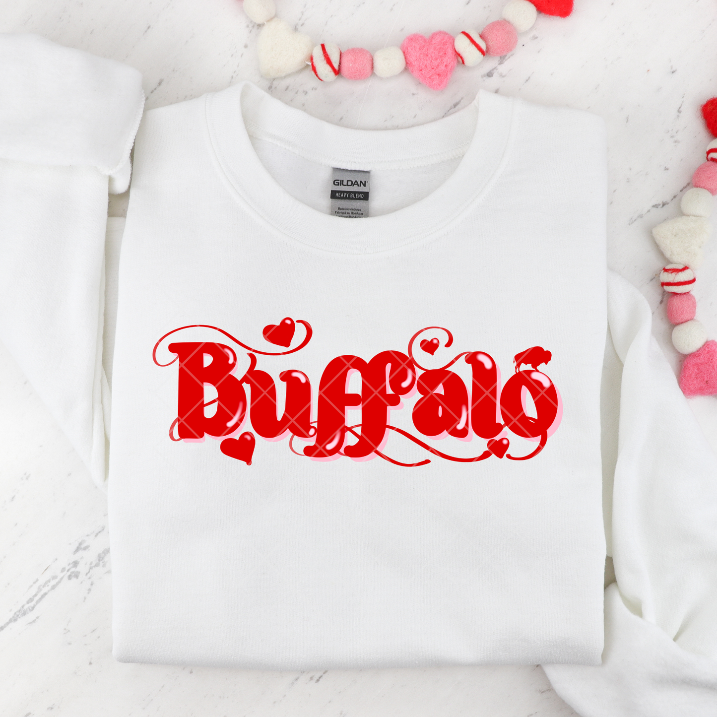 Buffalo with Hearts DTF Transfer