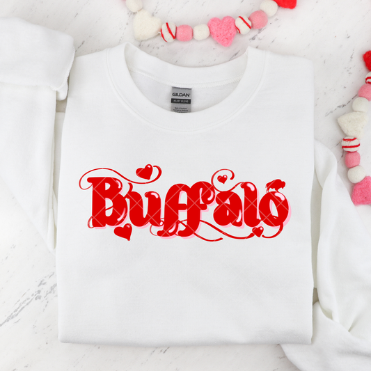 Buffalo with Hearts DTF Transfer