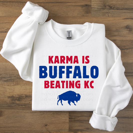 Karma is Buffalo Beating KC DTF Transfer