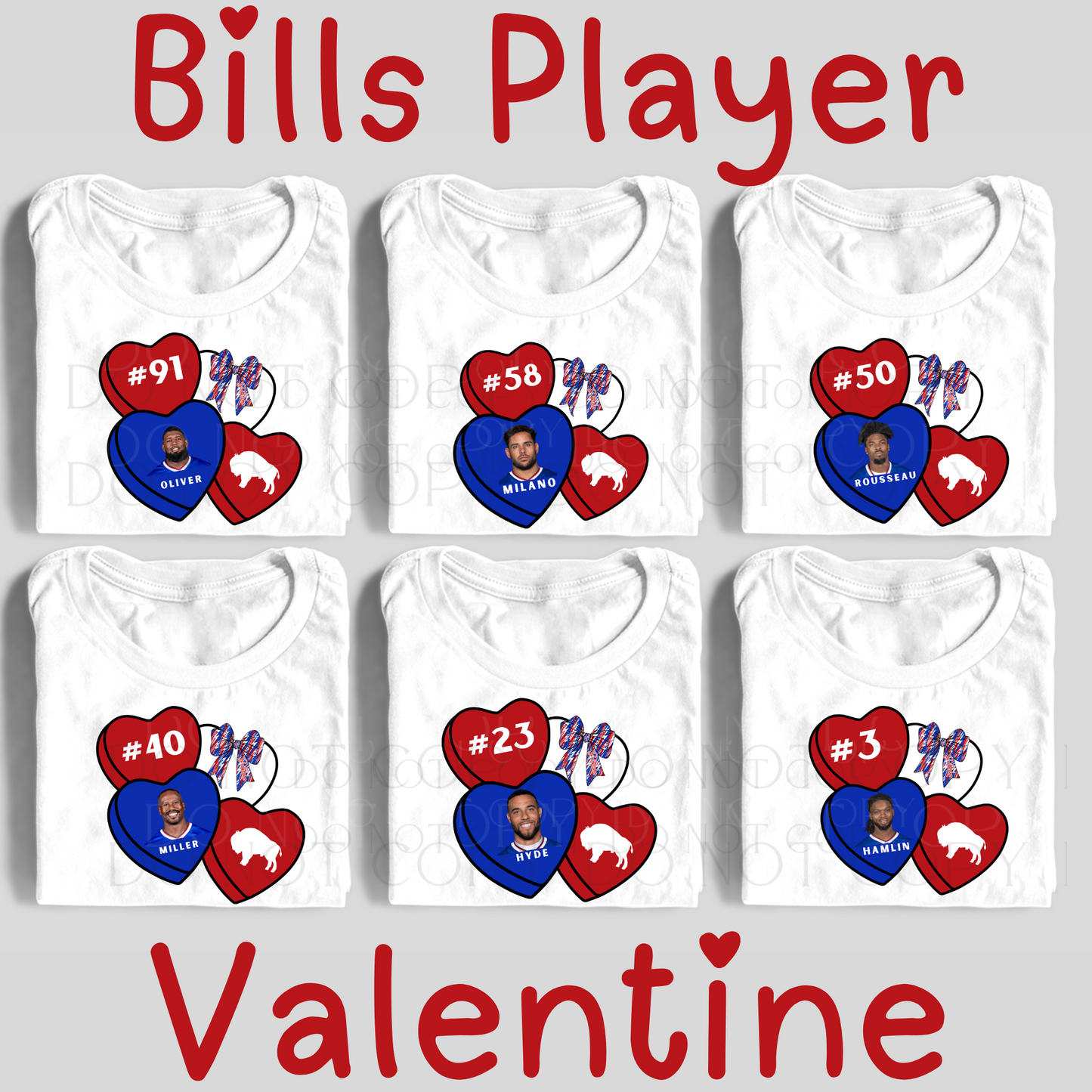 Conversation Hearts Buffalo Players DTF Transfer