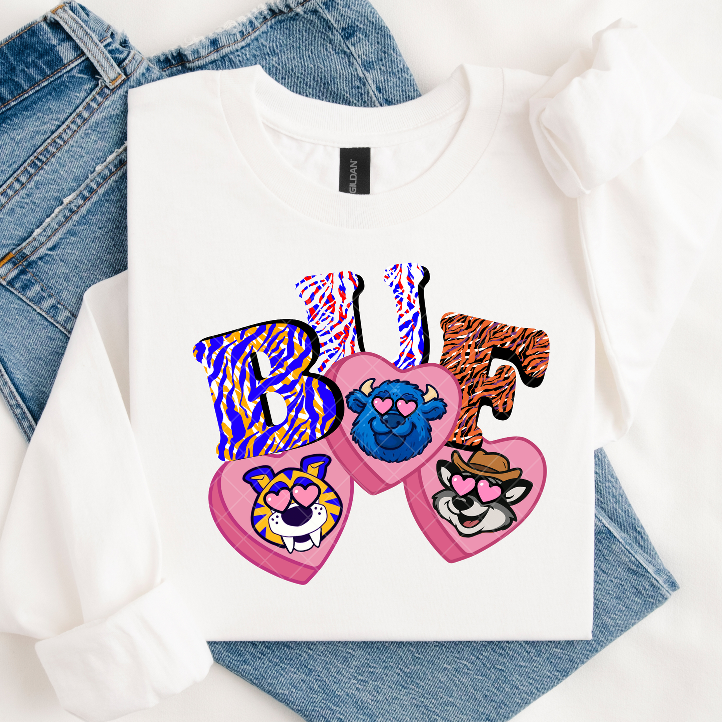 Buffalo Trio Hearts DTF Transfer