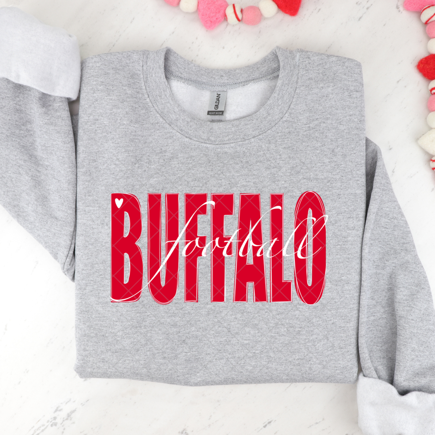 Buffalo Football with Heart DTF Transfer
