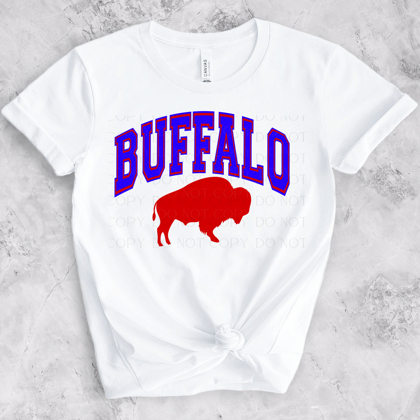 Buffalo Football with Red and Blue DTF Transfer