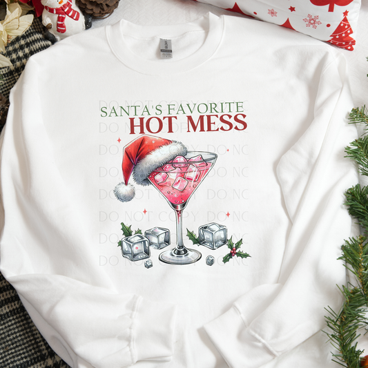 Santas Favorite Hot Mess  Christmas DTF Transfer