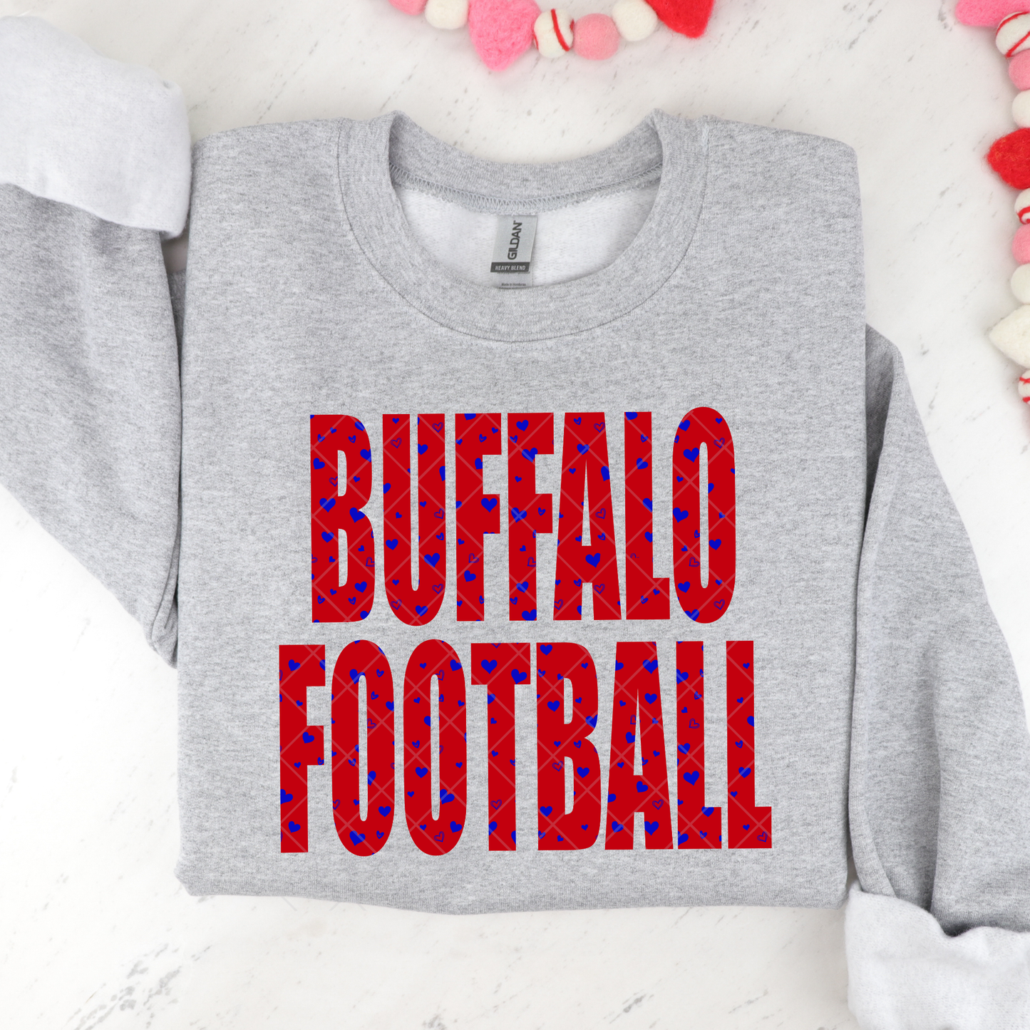 Buffalo Football Hearts DTF Transfer