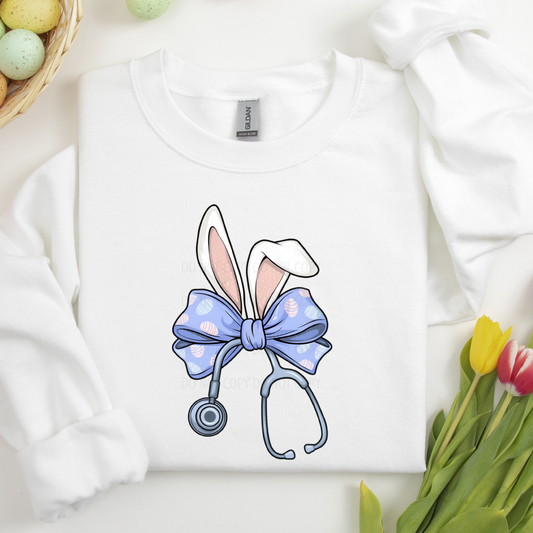 Nurse Bunny Ears Stethoscope DTF Transfer
