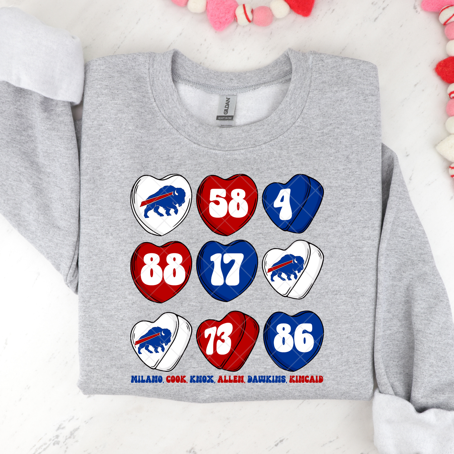 Buffalo Football Conversation Hearts DTF Transfer