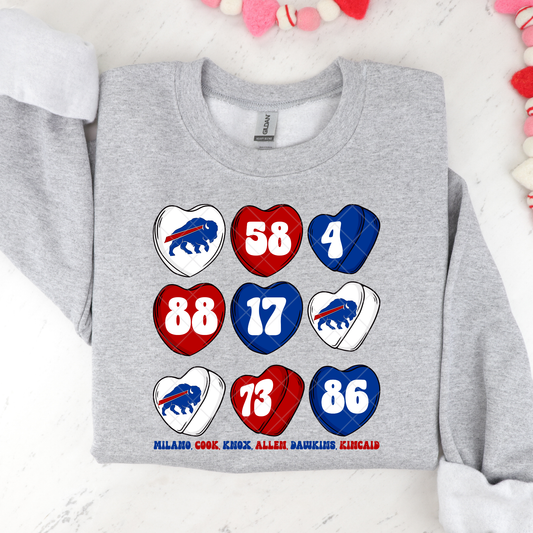 Buffalo Football Conversation Hearts DTF Transfer