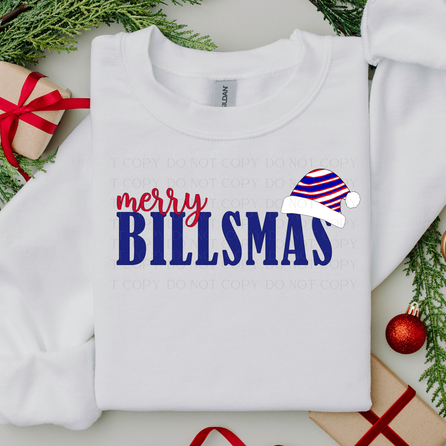 Buffalo Merry Billsmas Christmas DTF Transfer