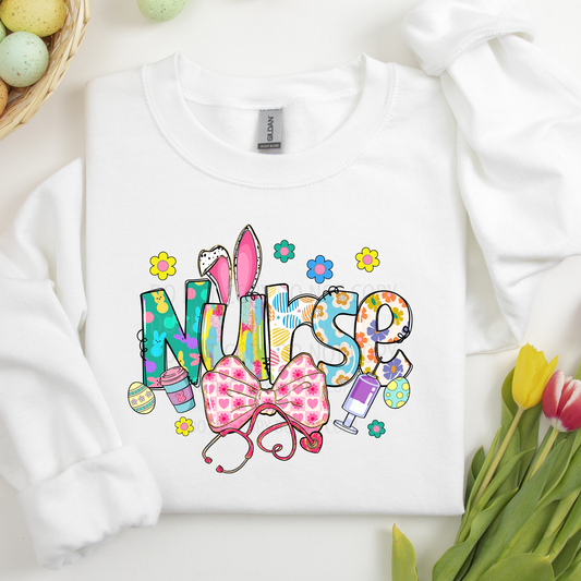 Colorful Easter Nurse DTF Transfer