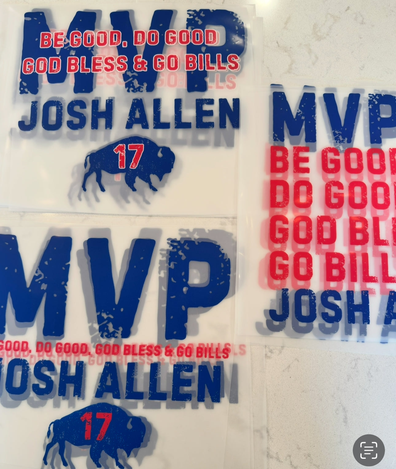 Destash Buffalo MVP Adult Size DTF Transfers