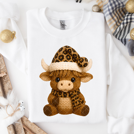 Baby Bull Faux Crochet DTF Transfer