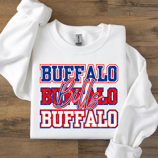 Buffalo Red White Blue DTF Transfer