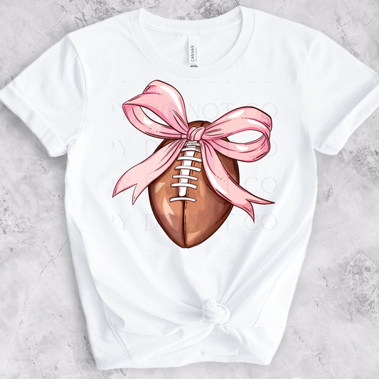 Football with Pink Bow DTF Transfer