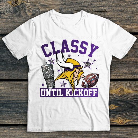 Minnesota Vikings Classy Until Kickoff DTF Transfer