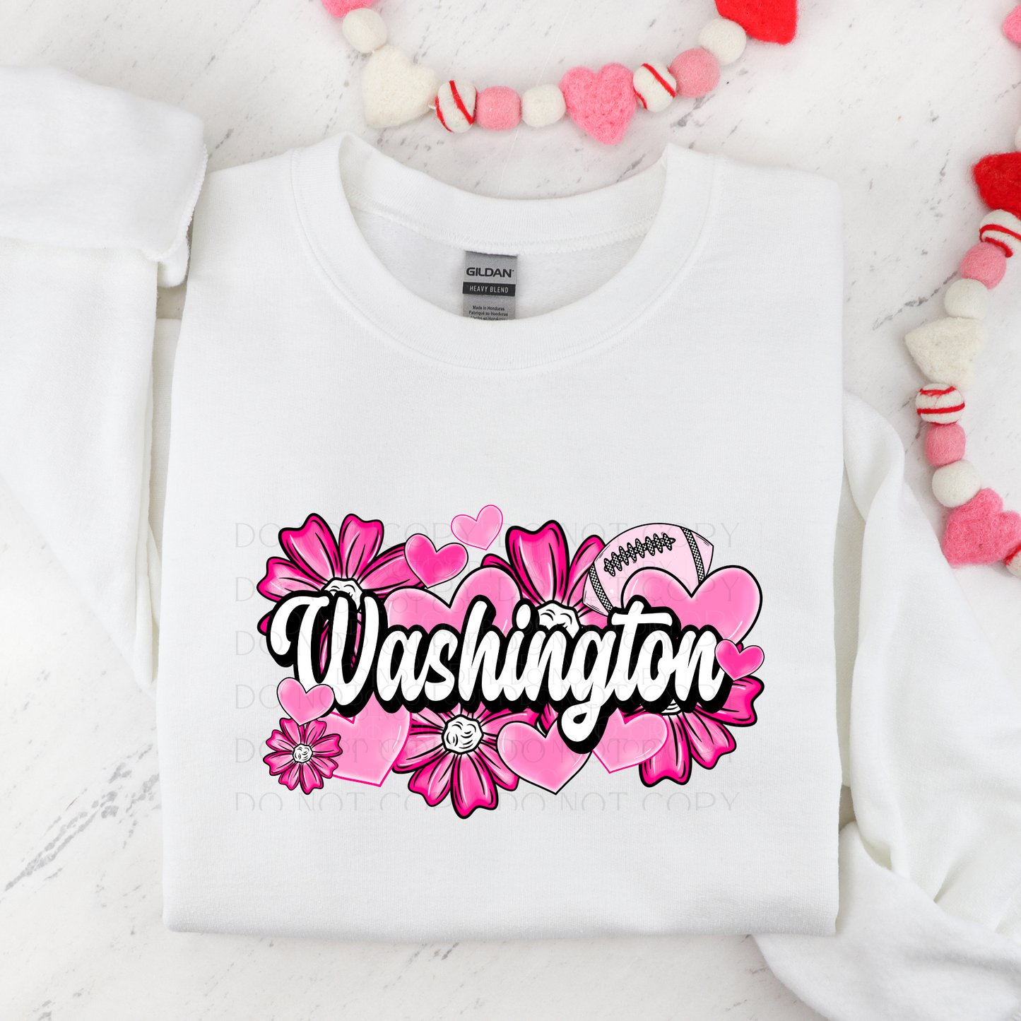 Washington Valentine Football DTF Transfer