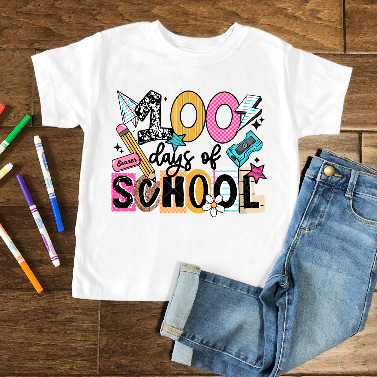 Funky 100 Days of School DTF Transfer