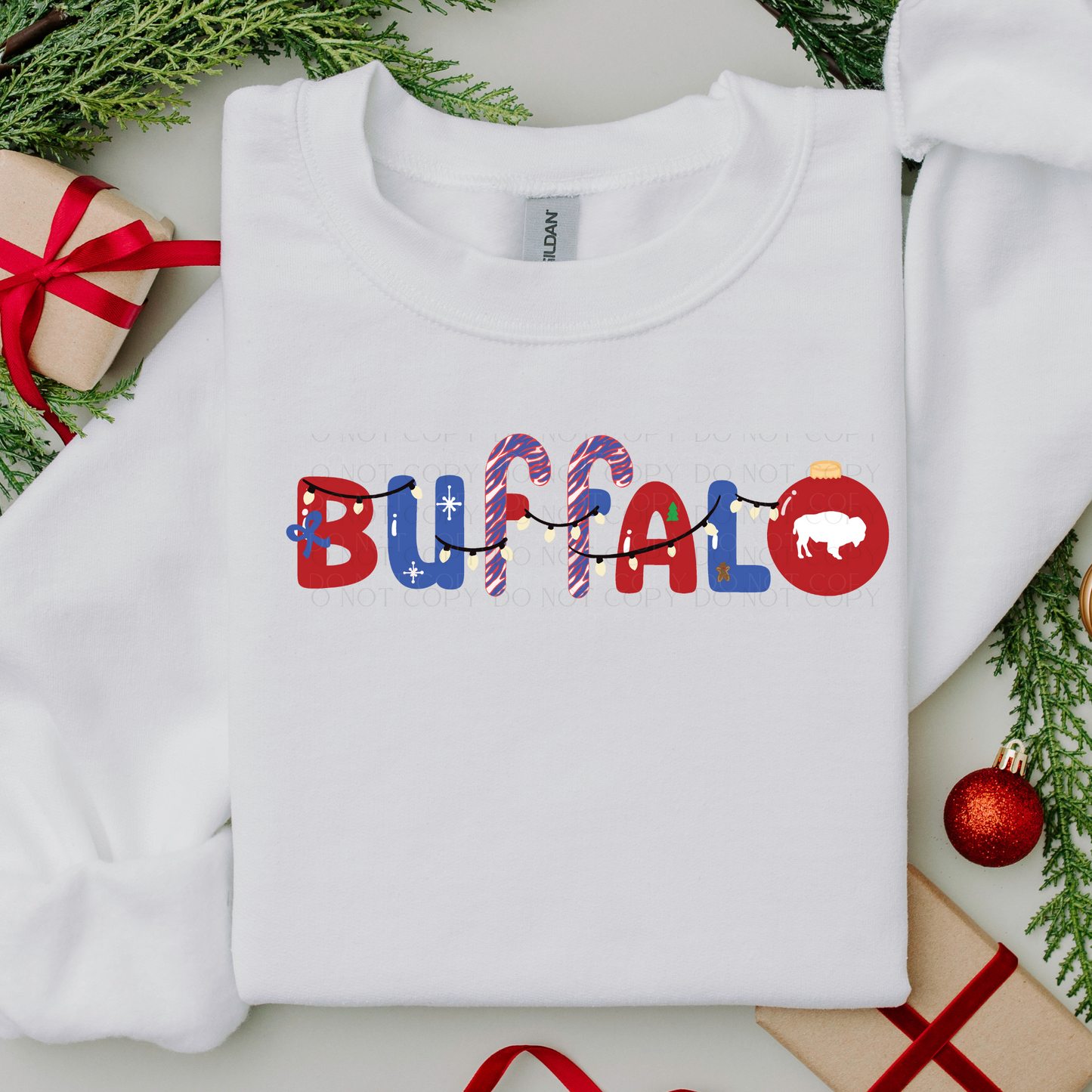 Buffalo Christmas DTF Transfer