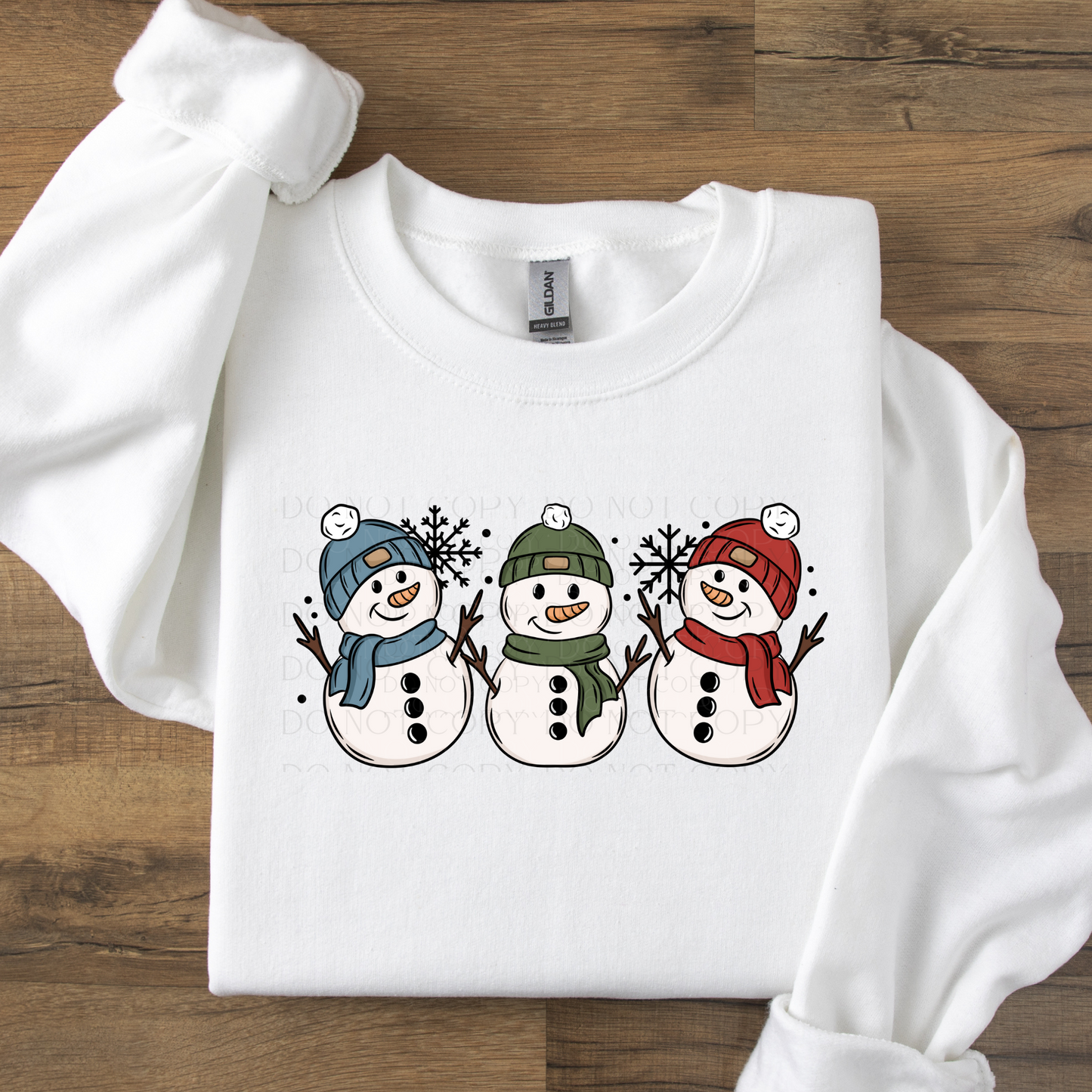 Cute Snowmen Pastel or Primary Colors DTF Transfer