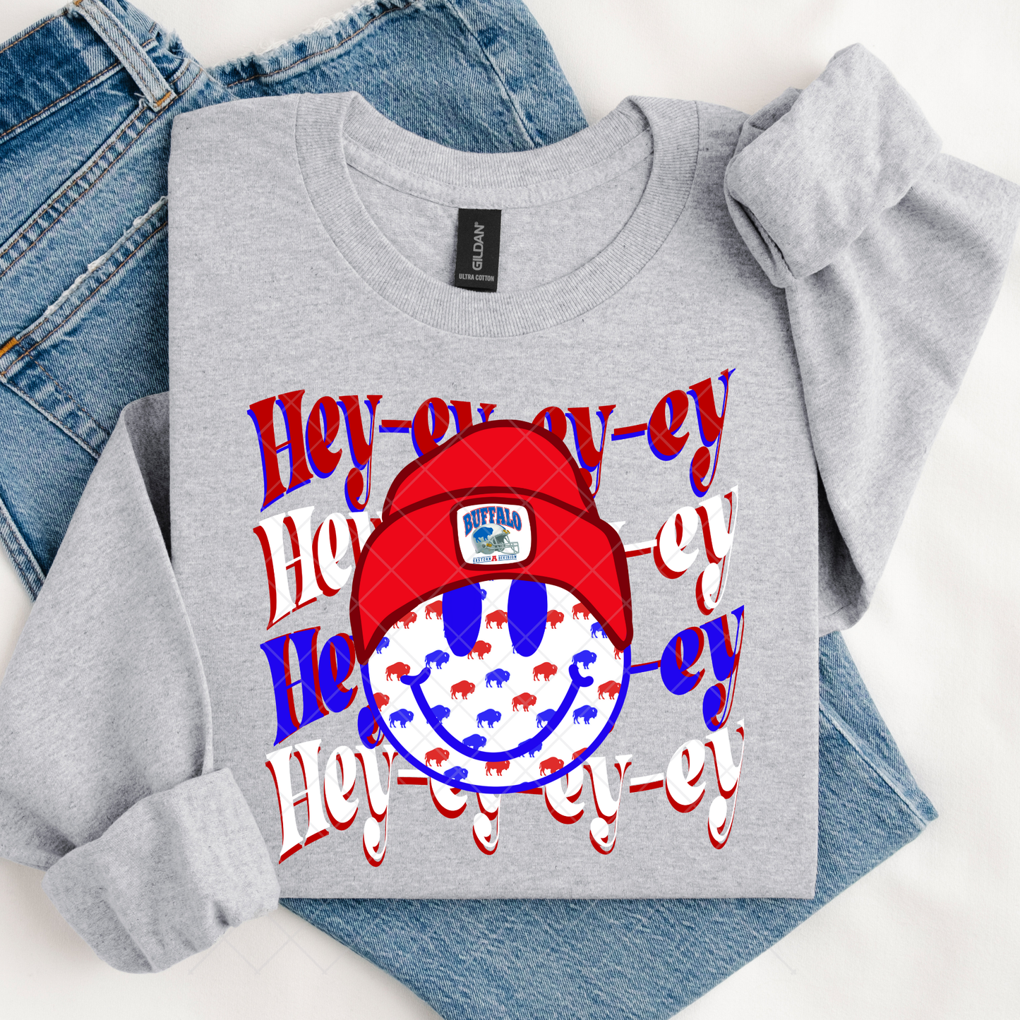 Hey-Ey Happy Face DTF Transfer