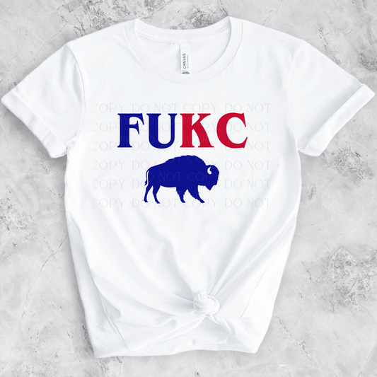 Buffalo Fu KC Red and Blue DTF Transfer