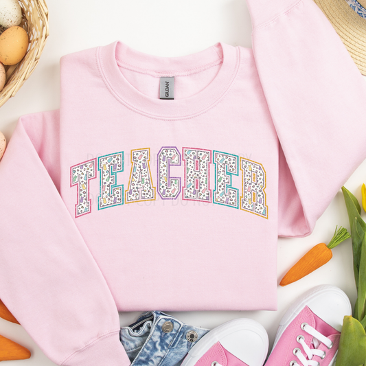 Teacher Easter Pastel Cheetah Print DTF Transfer