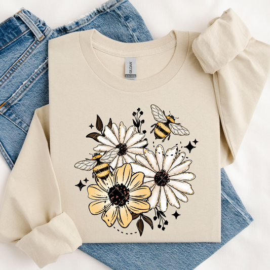 Flowers and Bees DTF Transfer