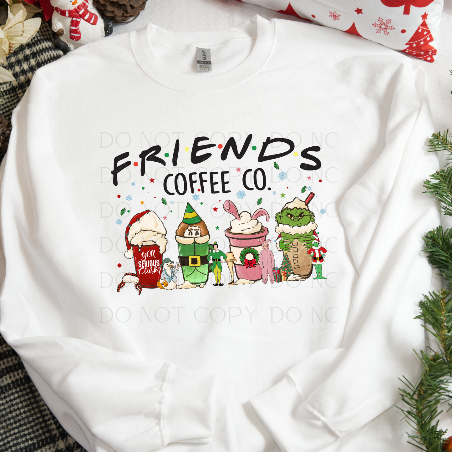 Friends Coffee and Co Christmas DTF Transfer