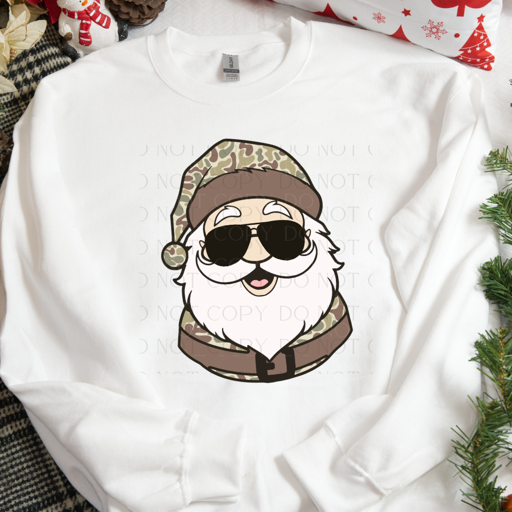 Camo Santa Christmas DTF Transfer