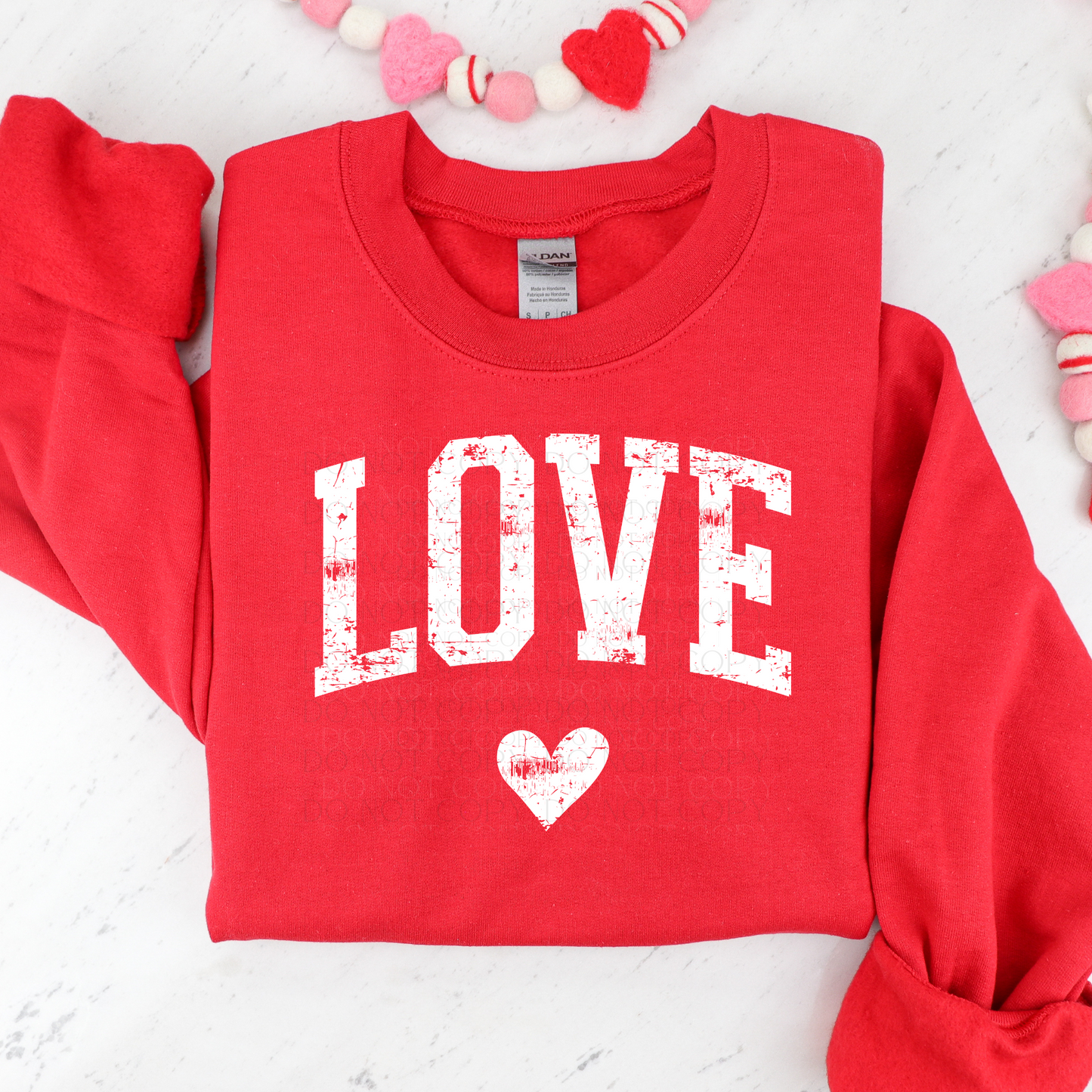 Love with Heart Distressed DTF Transfer