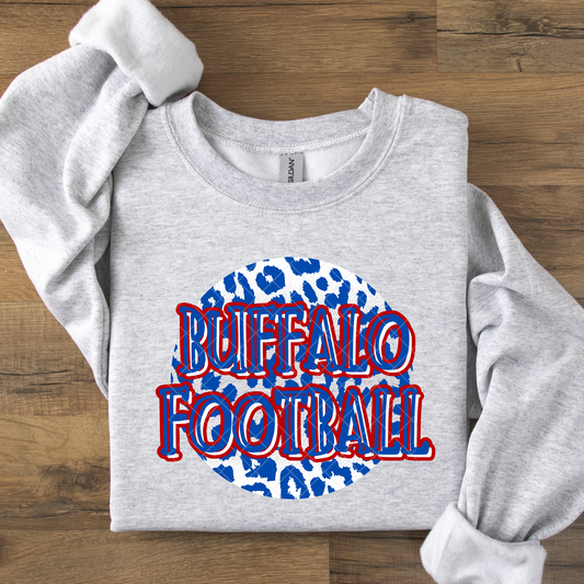 Round Blue Leopard Buffalo Football DTF Transfer