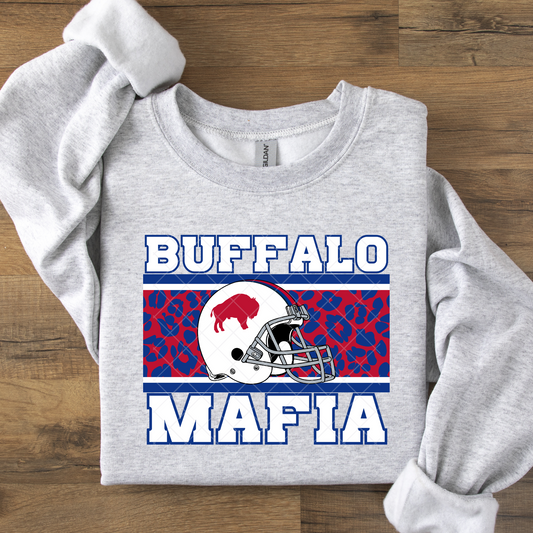 Red Blue Leopard and Helmet Buffalo Mafia DTF Transfer