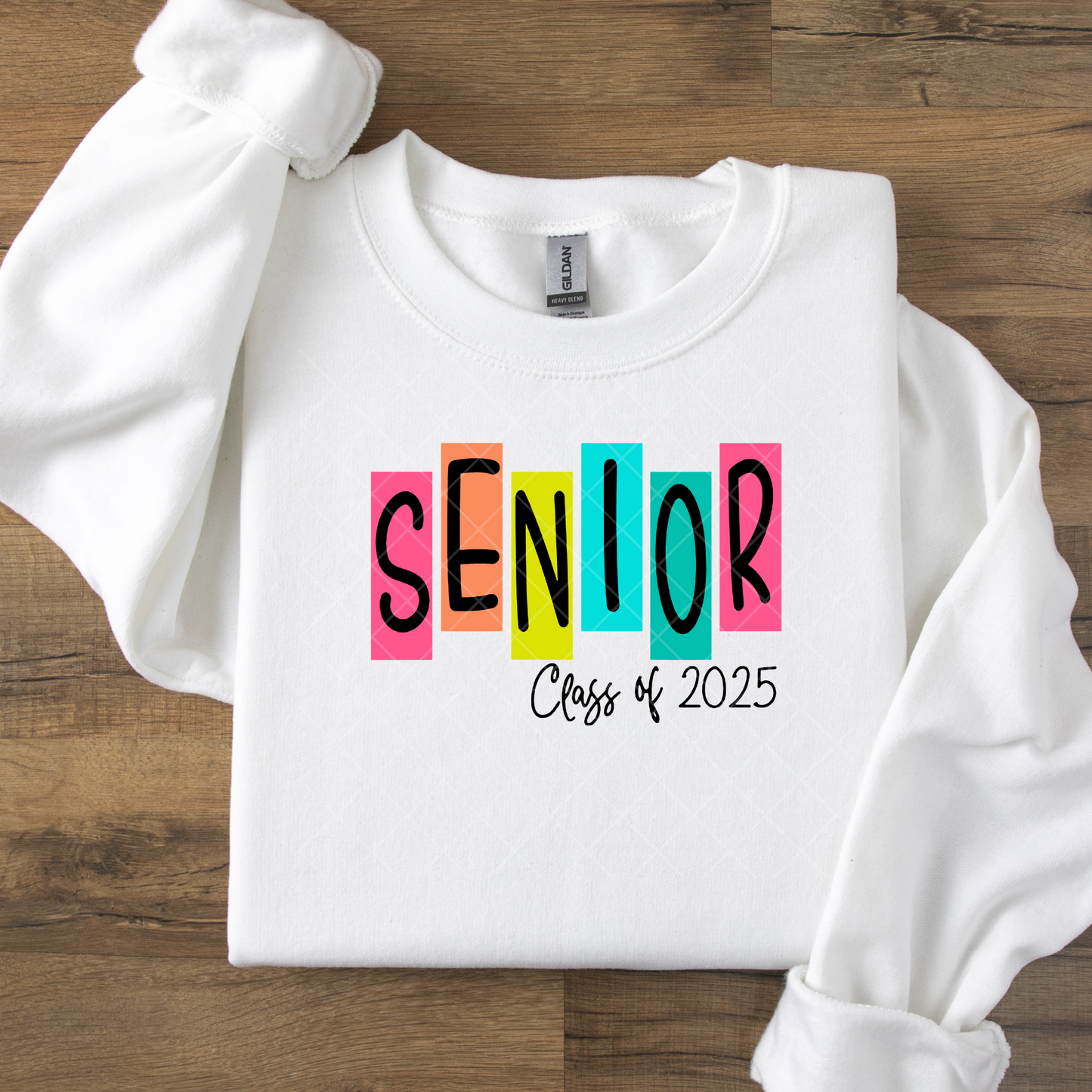 Senior Class of 2025 Colorful Block Letters DTF Transfer