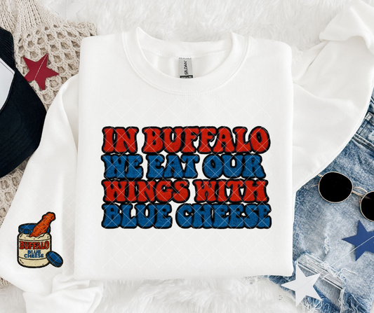 In Buffalo Wings with Blue Cheese DTF Transfer Set with Pocket/Sleeve