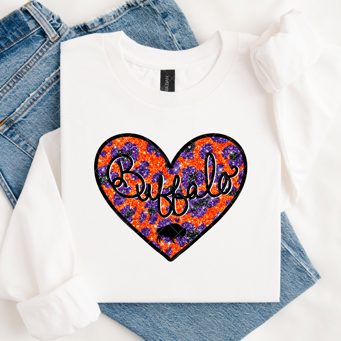 Buffalo Lacrosse Heart DTF Transfer