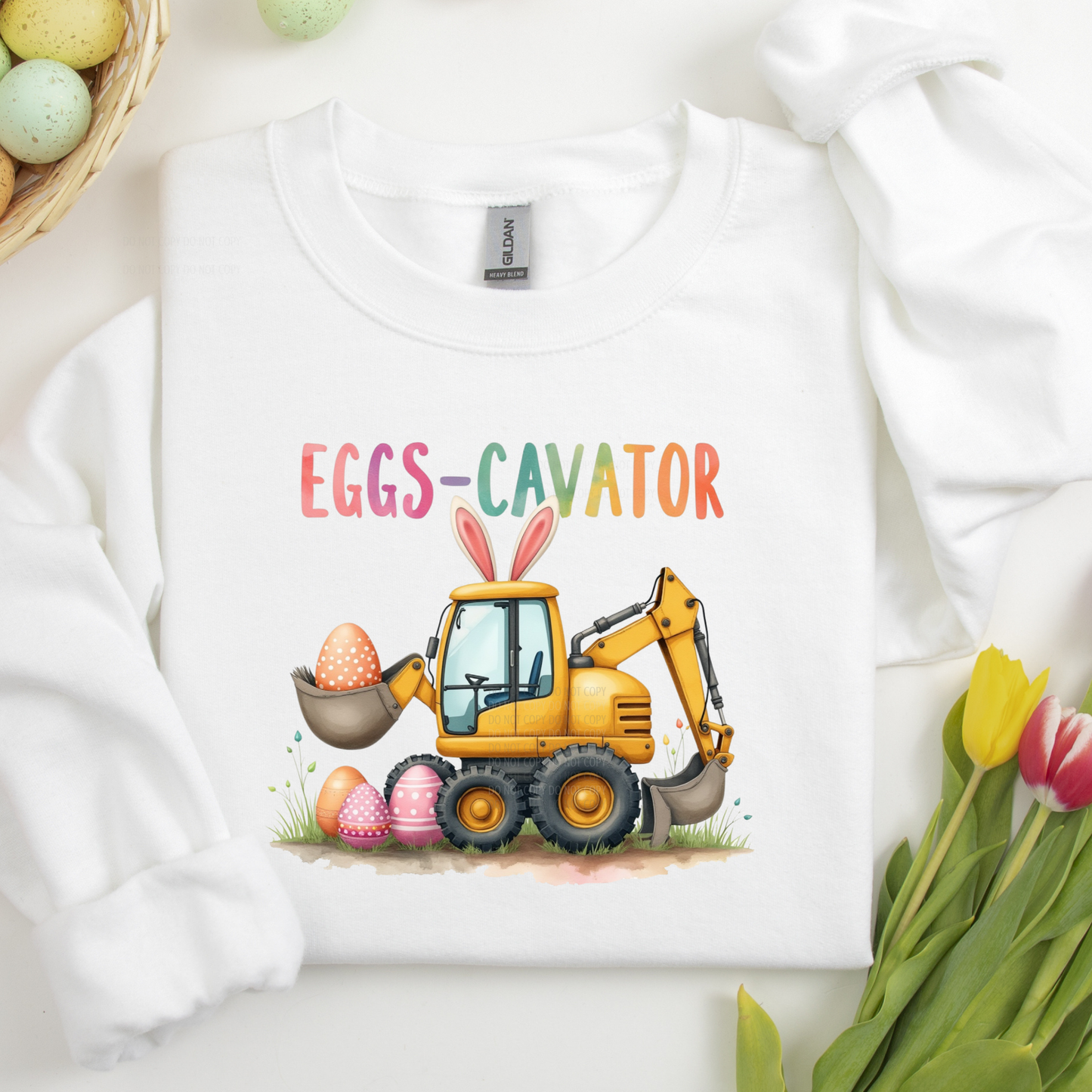 Eggs-Cavator Cute Kids Easter DTF Transfer